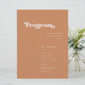 Programme Mariage de sucre brun rétro élégant (Debout devant)