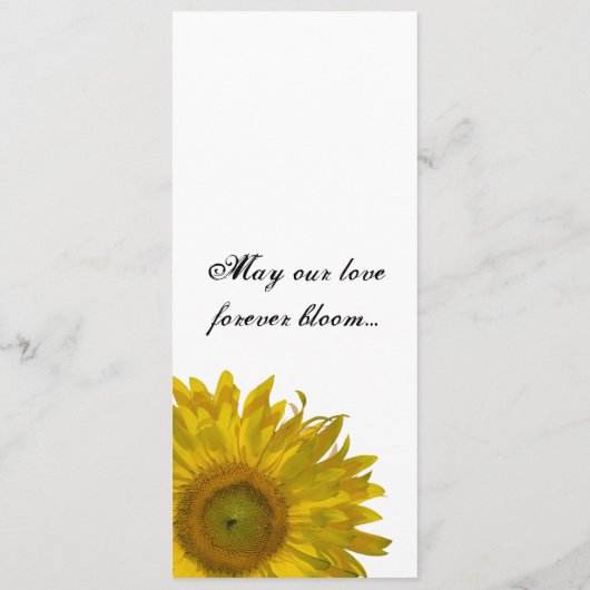 Programme Mariage de tournesol jaune (Dos)