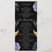 Programme Mariage de typographie classique à fleurs noires e (Dos)