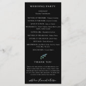 Programme Mariage de verdure botanique moderne (Dos)