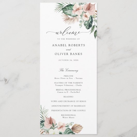 Programme Mariage de verdure fleurie de palme tropicale (Devant)