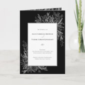 Programme Mariage de verdure noir et blanc plié (Devant)