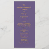 Programme mariage déco simple moderne lilas (Dos)