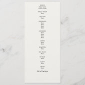 Programme Mariage délicat à la Reine Anne (Dos)
