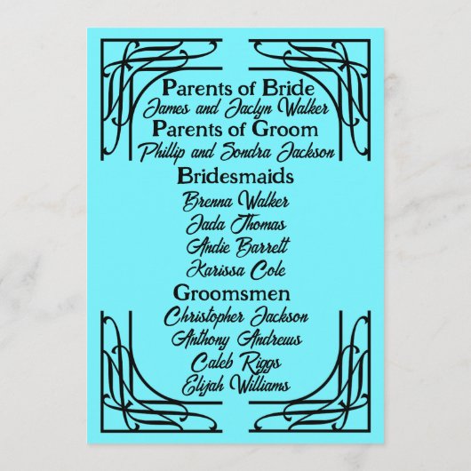 Programme Mariage des années 1920 (Dos)