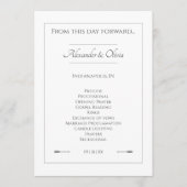 Programme Mariage des flèches minimalistes | Blanc (Devant)