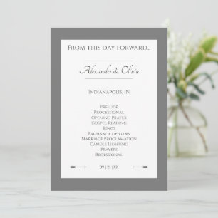 Programme Mariage des flèches minimalistes   Gris