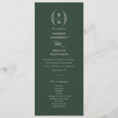 Programme Mariage des initiales de monogrammes empilés flora (Devant)