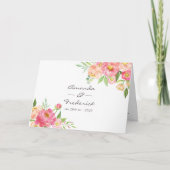 Programme Mariage des pivoines aquarelles (Devant)