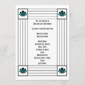 Programme Mariage design Art déco bleu (Dos)