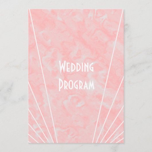 Programme Mariage design Art déco en marbre rose (Devant)