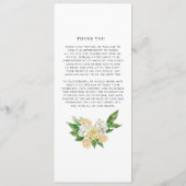 Programme Mariage d'été aux citrons et fleurs à l'aquarelle (Dos)
