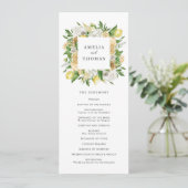 Programme Mariage d'été aux citrons et fleurs à l'aquarelle (Debout devant)