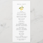 Programme Mariage d'été classique Citrus Lemon (Dos)