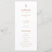 Programme Mariage d'été Moderne Feuille de Palmier Beige (Devant)