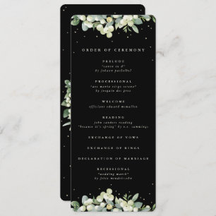 Programme Mariage d'hiver Elégant Black Snowberry+Eucalyptus
