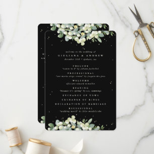 Programme Mariage d'hiver Elégant Black Snowberry+Eucalyptus