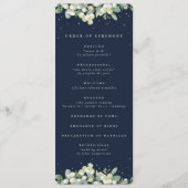Programme Mariage d'hiver élégant Navy Snowberry+Eucalyptus (Devant)