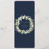 Programme Mariage d'hiver élégant Navy Snowberry+Eucalyptus (Dos)