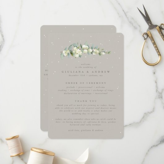 Programme Mariage d'hiver Greige Snowberry+Eucalyptus (Devant/Arrière en situation)