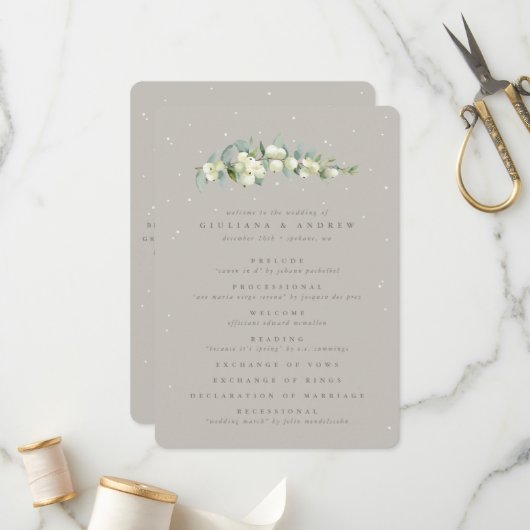 Programme Mariage d'hiver Greige Snowberry+Eucalyptus (Devant/Arrière en situation)