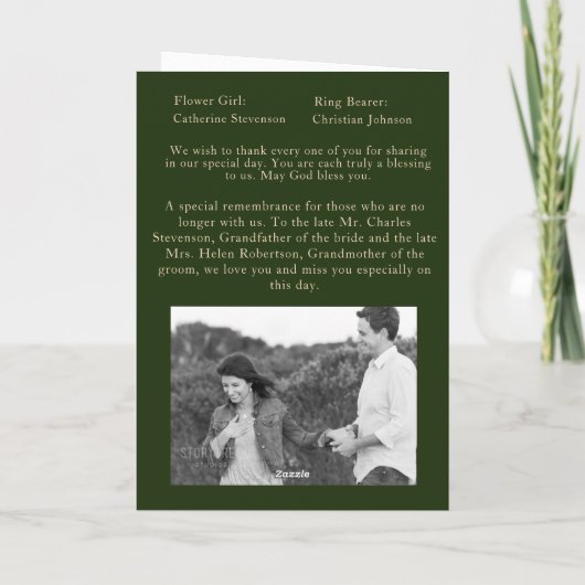 Programme Mariage d'hiver Messe nuptiale avec photo (Dos)