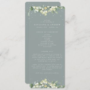 Programme Mariage d'hiver Seafoam Green Snowberry+Eucalyptus