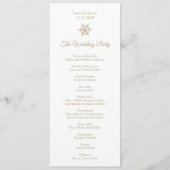 Programme Mariage d'hiver simple Gold Snowflake Noël (Devant)