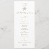 Programme Mariage d'hiver simple Gold Snowflake Noël (Dos)