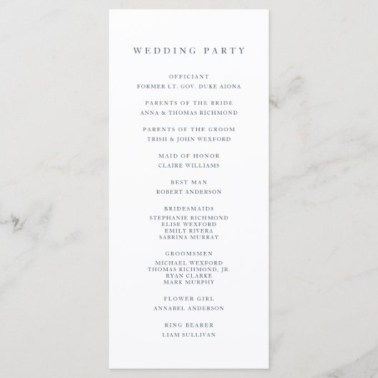 Programme Mariage d'huîtres d'aquarelle côtière (Dos)