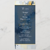 Programme mariage d'illustration Abstrait Blue & Gold Ink (Devant)