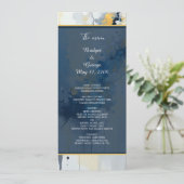 Programme mariage d'illustration Abstrait Blue & Gold Ink (Debout devant)