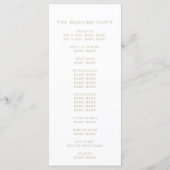Programme Mariage d'or blanc Monogramme moderne (Dos)