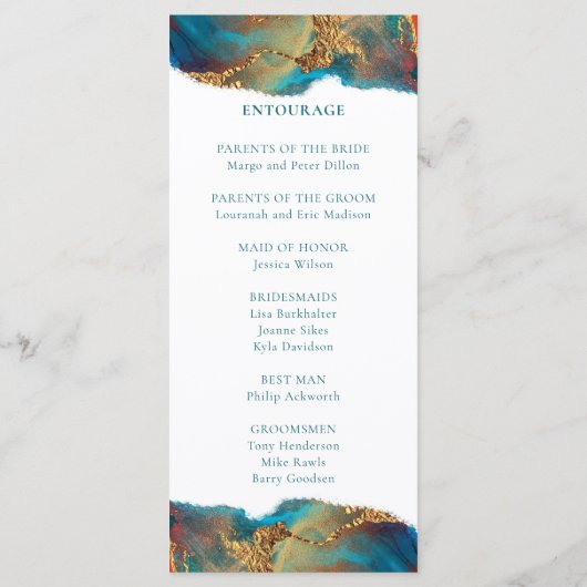 Programme Mariage d'or de corail Turquoise mystique (Dos)