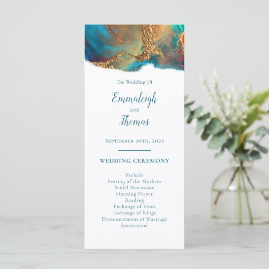 Programme Mariage d'or de corail Turquoise mystique (Debout devant)