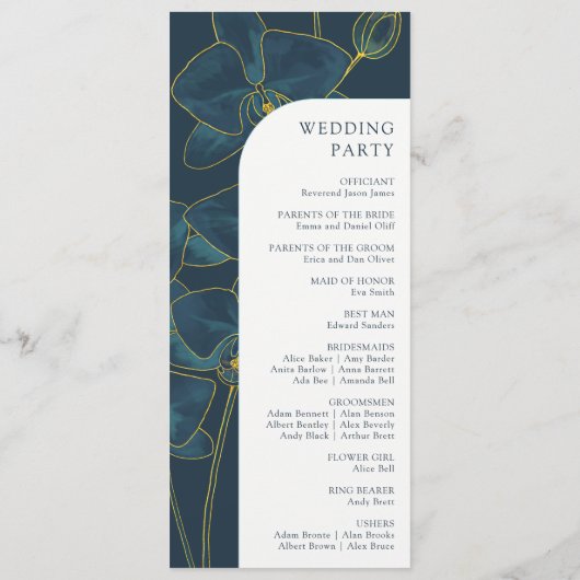 Programme Mariage d'orchidée bleu doux (Dos)