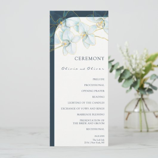 Programme Mariage d'orchidée bleu doux (Debout devant)