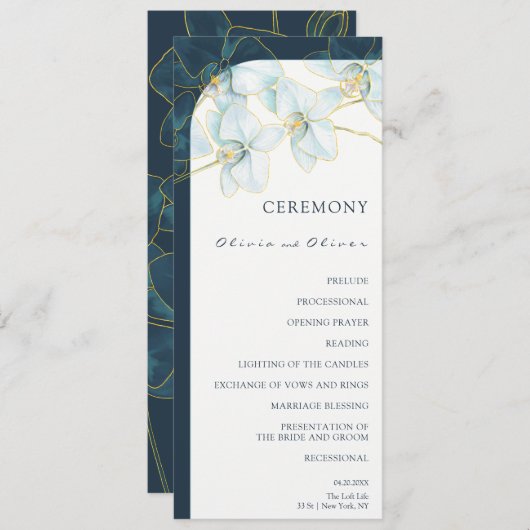 Programme Mariage d'orchidée bleu doux (Devant / Derrière)