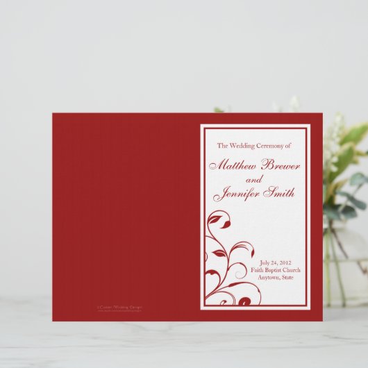 Programme mariage d'ordre de service et de cérémon (Debout devant)