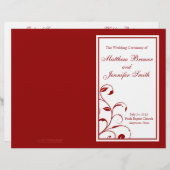 Programme mariage d'ordre de service et de cérémon (Devant / Derrière)