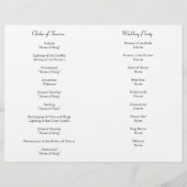 Programme mariage d'ordre de service et de cérémon (Dos)