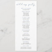Programme Mariage Douce Romantique Aquarelle Bleu Gris Pouss (Dos)