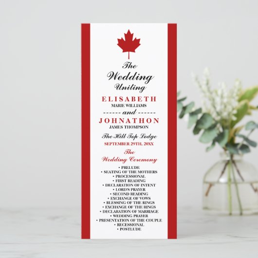Programme Mariage du drapeau canadien (Debout devant)