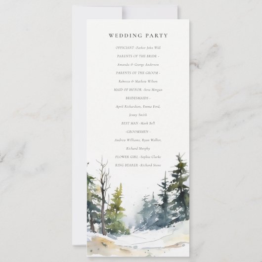 Programme Mariage du paysage de neige des pins d'h (Dos)