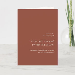 Programme Mariage éditorial en cuivre rustique moderne