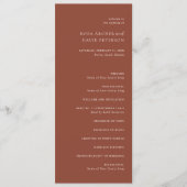 Programme Mariage éditorial en cuivre rustique moderne (Devant)