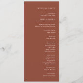 Programme Mariage éditorial en cuivre rustique moderne (Dos)