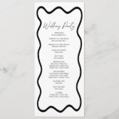 Programme Mariage élégant à bord ondulé noir et blanc (Dos)