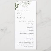 Programme Mariage Élégant à la Sauge Verte et Fleurs Blanche (Devant)