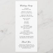 Programme Mariage élégant à l'ancienne en noir et blanc (Dos)